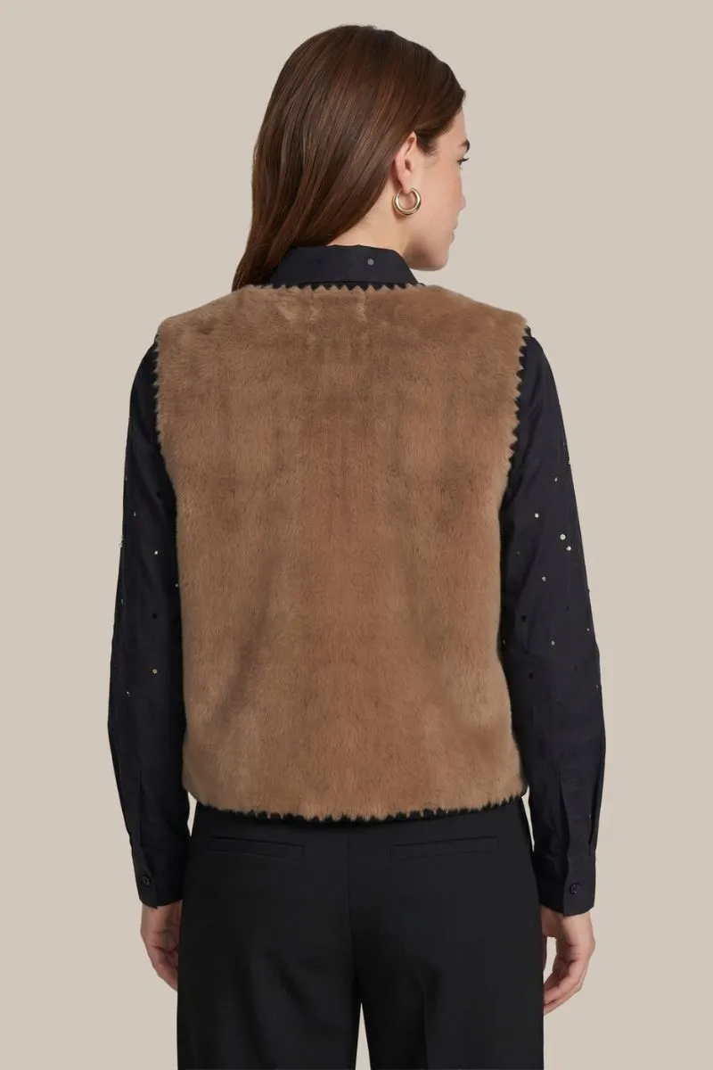 CS The Label Glenn Gilet, licht camel met zwart